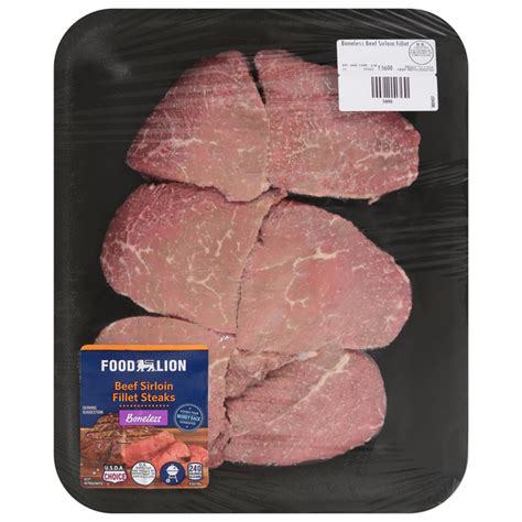 Save On Food Lion Beef Sirloin Fillet Steaks Boneless Fresh Order