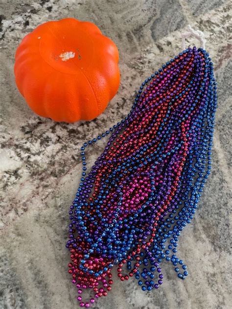 Dollar Tree Mardi Gras Beads Pumpkin Mardi Gras Beads Foam Pumpkins