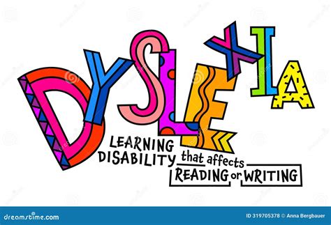 dyslexia concept reading disability web banner word recognition