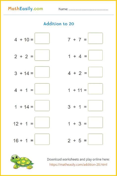 Printable Addition Worksheets PDF | Free Download