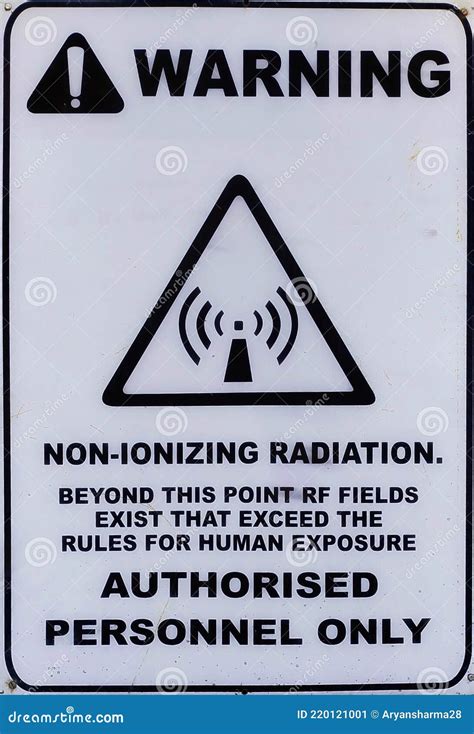 Non Ionizing Radiation Hazard Safety Area Danger Warning Text Sign