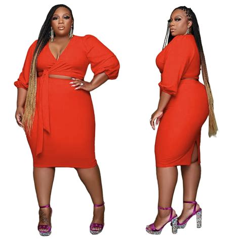 Plus Size Red Club Dresses