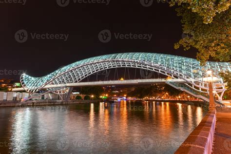 The Bridge Of Peace In Tbilisi A Pedestrian Bridge Over The Mtkvari River In Tbilisi Georgia