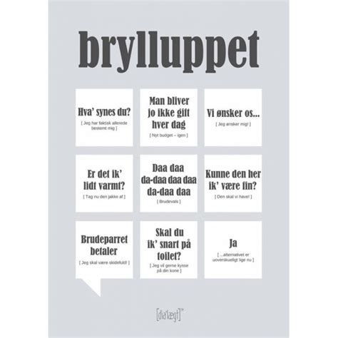 Dialægtplakat A5 Kort Brylluppet Citat Dialægt staxenshop dk