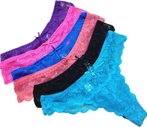 Women Sexy Thong Panty Bow Lace G String T Back Underwear 6