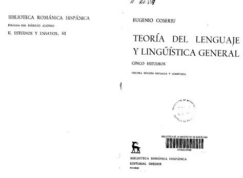 PDF Coseriu Eugenio Teoria Del Lenguaje Y Linguistica General