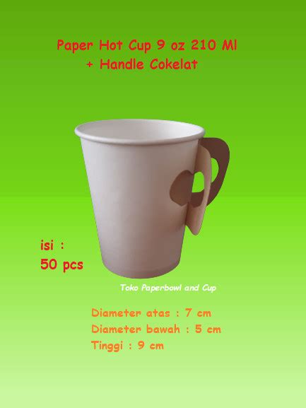 Jual Paper Hot Cup Oz Ml Handle Polos Gelas Kertas Pax Pcs