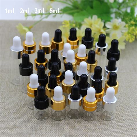 1ml 2ml 3ml Mini Glass Dropper Bottle Essential Oil Display Vials Small Serum Perfume