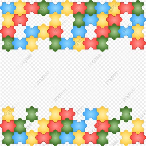 Autism Puzzle Piece Border Clip Art