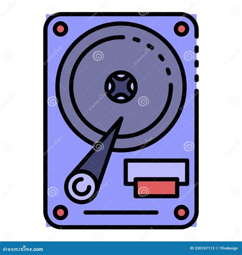 Vector De Contorno De Icono De Disco Duro Ilustración Del Vector