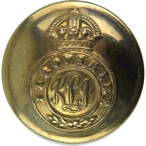 Kings Shropshire Light Infantry Rimmed Military Uniform Button