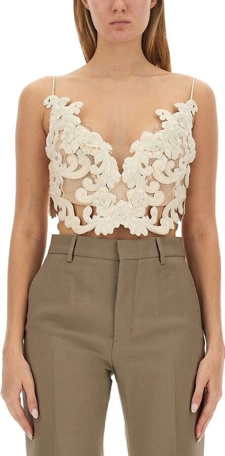 Zimmermann Sensory Embroidered Velvet Cropped Bustier Top ShopStyle