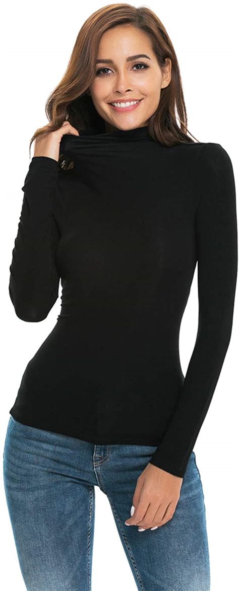 Wosalba Long Sleeve Turtleneck Slim Top