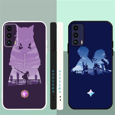 Black Genshin Impact Logo For Casing Infinix Smart 4 Hot 9 10 Play 10T 10S 11s 10i Square Type