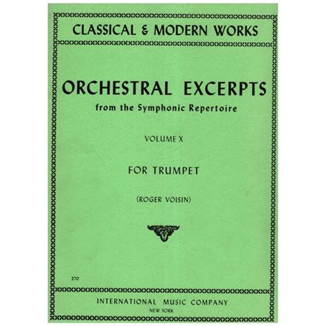 Orchestral Excerpts For Trumpet Vol 10 Orchestral Excerpts For