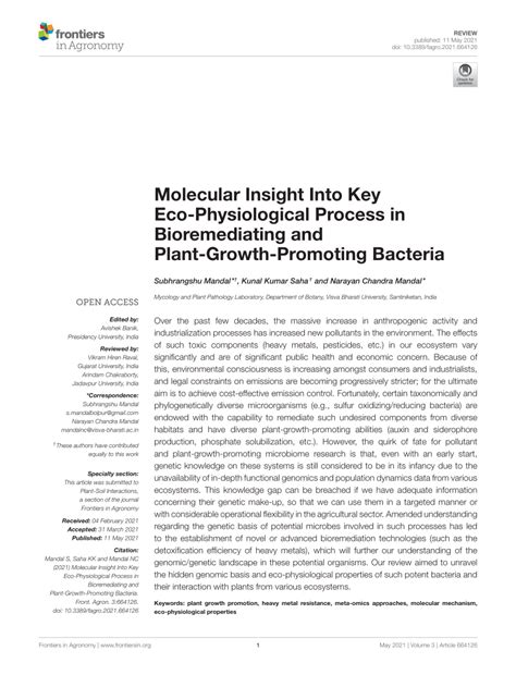 Pdf Molecular Insight Into Key Eco Physiological Process In