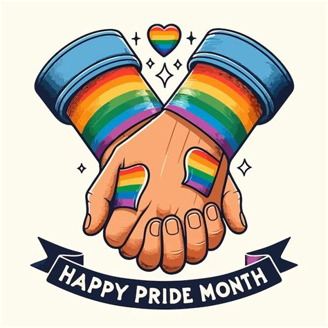 Premium Vector Happy Pride Month With Lgbt Flag Concept Flat Illustration