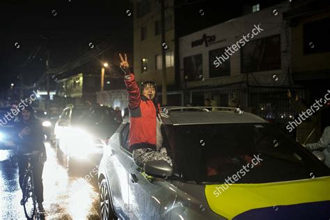 People Celebrates Gustavo Petros Victory Streets Editorial Stock Photo