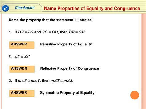 Ppt Properties Of Equality And Congruence Powerpoint Presentation