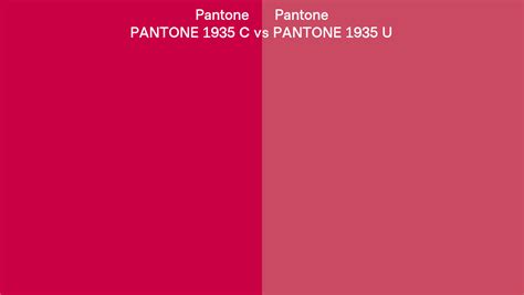 Pantone 1935 C Vs PANTONE 1935 U Side By Side Comparison