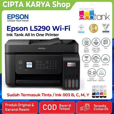 Jual Epson L Wifi All In One Ink Tank Printer With Adf Shopee