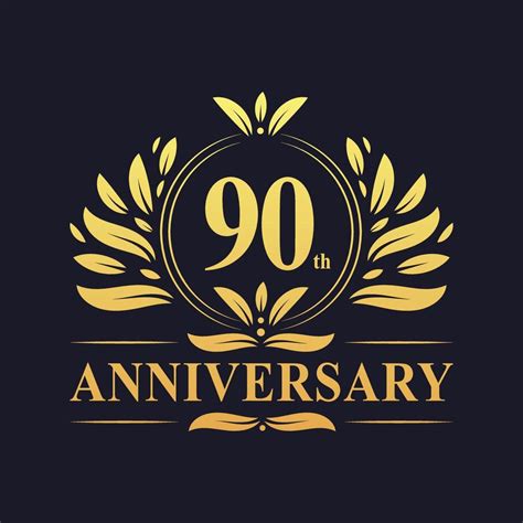 90th Anniversary Design, luxurious golden color 90 years Anniversary logo. 7033301 Vector Art at ...