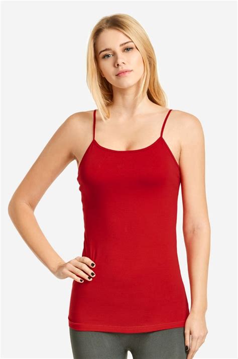 72 Units Of Mopas Ladies Camisole With Self Fabric Binding In Red Womens Camisoles And Tank Tops