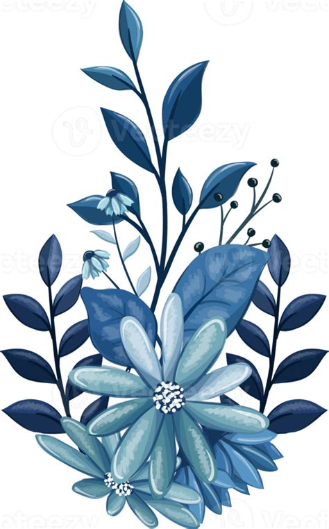 Blue Floral Bouquet With Watercolor 16408097 Png