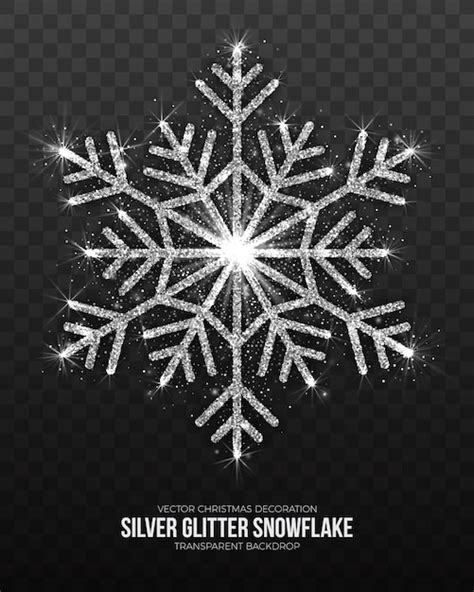 Premium Vector Shining Silver Snowflake Isolated On Transparent