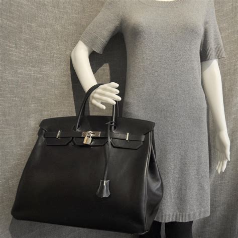 Hermes Box Calfskin Birkin Black Shw