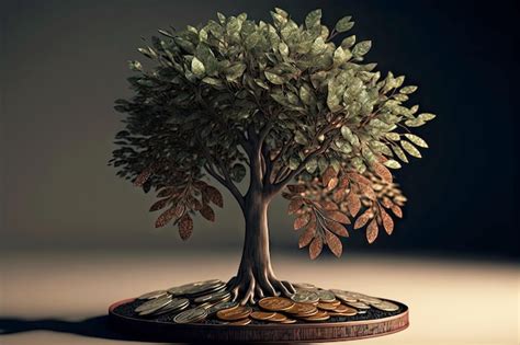 Premium Photo Small Growing Money Tree With Coins And Leaves