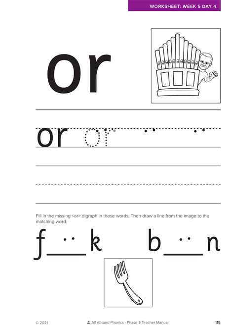 Week Lesson Letter Formation Or Phonics Phase Worksheet