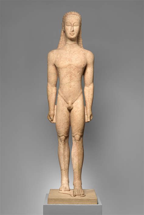 Marble Statue Of A Kouros Youth Greek Attic Archaic The