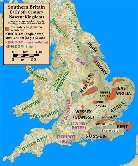 6th Century Britain Map Of Britain