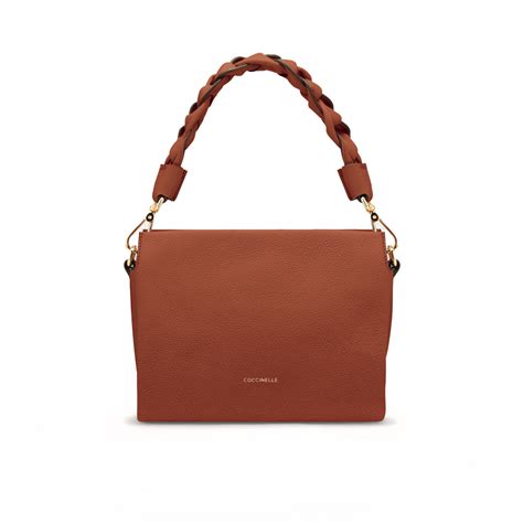 Borsa Coccinelle Never Without Bag Cross Small Rosa E Camel In Tessuto