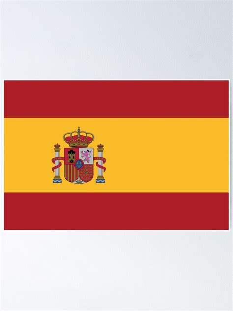 Spain Flag Bandera De España Small On White Poster For Sale By