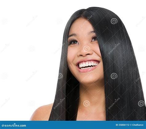 Beauty Portrait of Smiling Asian Girl Stock Photo - Image of copyspace ...