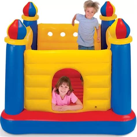 Brincolin Inflable Castillo Amarillo Intex Bebes Niños Full Meses sin