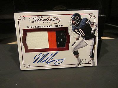 Panini Flawless Ruby On Card Autograph Jersey Bears Mike Singletary