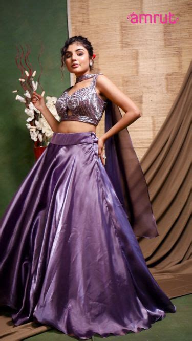 Stunning Vine Colored Indo Western Lehenga With A Touch Of Ruffles