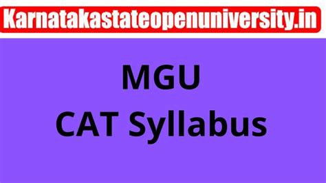 MGU CAT Syllabus 2024 {Out} Download section wise free syllabus PDF here