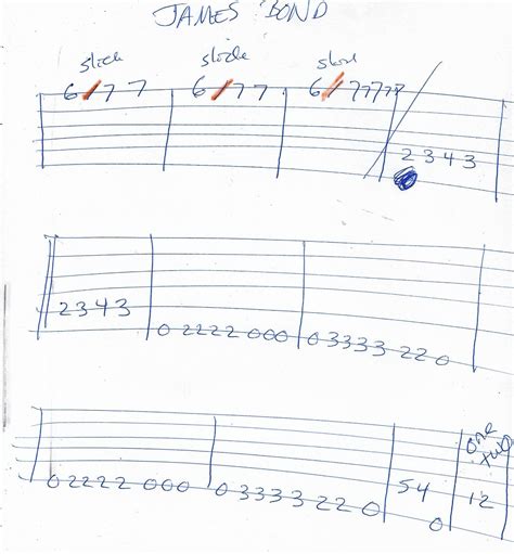 James Bond Theme Guitar Tab Guitar Tabs Guitar Tabs Songs James