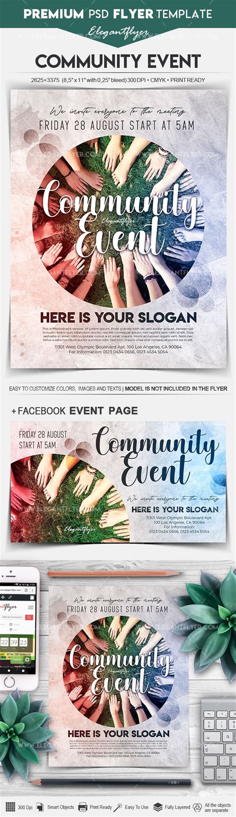 White Exclusive Community Event Premium Flyer Template PSD | by Elegantflyer