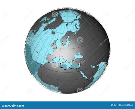 See-through 3d Globe Model Showing Europe Stock Images - Image: 1411904