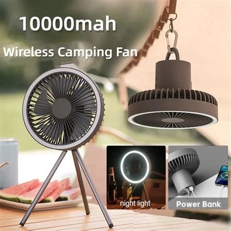 2024 New Portable Tripod Camping Fan 10000mAh USB Rechargeable