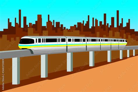 Concept Of Monorail Sky Train Drawing In Vector Stock Vector Adobe Stock