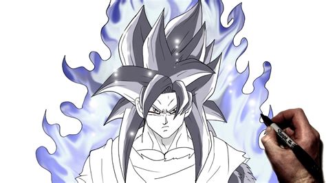 How To Draw Goku SSJ4 MUI | Step By Step | Dragon Ball - YouTube