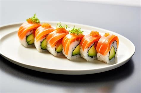 Premium Photo Tasty Sashimi Roll With Salmon And Avocado