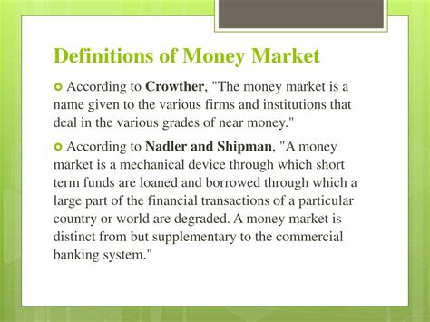 Ppt Money Market Powerpoint Presentation Free Download Id4406481