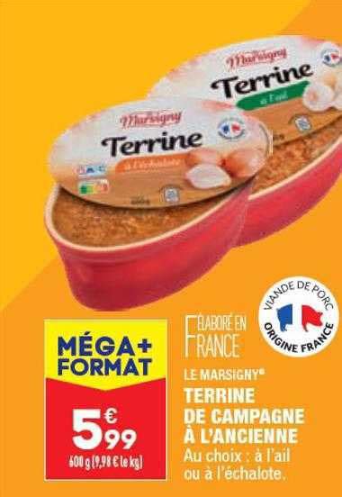 Promo Terrine De Campagne L Ancienne Le Marsigny Chez Aldi